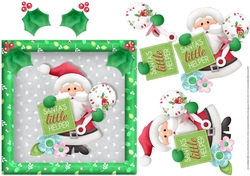 Santas Little Helper Topper With Decoupage