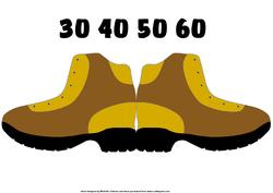 Male Walking Boots Shaped Card with Ages
