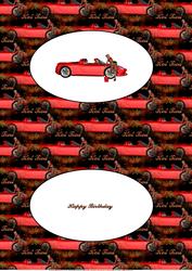 Hot Rod Car Birthday Landscape Insert