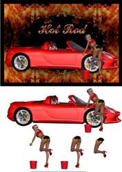 Hot Rod Quick Card Front with Decoupage