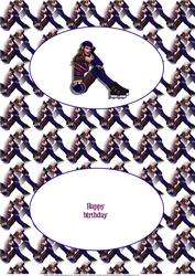 Brtish Rollerblade Girl Landscape Insert