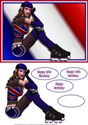 British Rollerblade Girl Quick Card Front