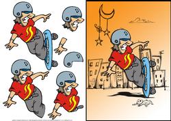 Skateboarder Dude Quick Card Front with Decoupage