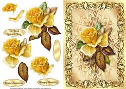 Vintage Floral Card Front with Decoupage
