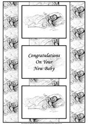 New Baby Fold Back 3 Panel Card