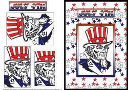 Uncle Sam 4th July Quick Card Front with Pyramage