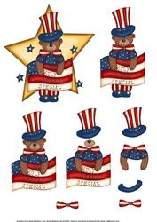 Beary Special 4th July Decoupage