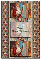 Santas Here 3 Panel Fold Back Card