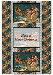 Flying Santa 3 Panel Fold Back Card