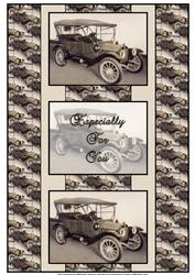 Vintage Car 3 Panel Fold Back Card