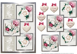 Love And Roses Three Square Quick Card