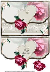 Love And Roses Scalloped Edge Faux Envelope Card Anniversary