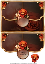 Fantasy Fall Scalloped Edge Faux Envelope Card Birthday