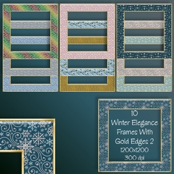 10 Winter Elegance Frames With Gold Edge Kit 2