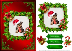 Puppy Christmas Card Front Red 5