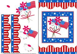 4th July Quick Card Front with Decoupage
