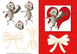 Love Squirrel Quick Card Front with Decoupage