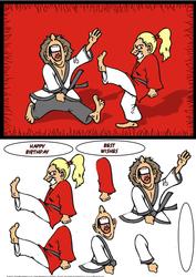 Karate Kids Quick Card Front with Decoupage