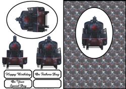 Train Quick Card Front with Decoupage