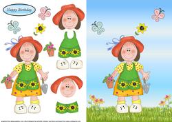 How Does Your Garden Grow? Card Front with Decoupage
