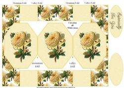 Vintage Rose Octagon Folded Pop-up Card