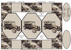 Vintage Car Octagon Pop-up Birthday or Fathers Day Card