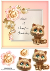 Purrfect Birthday Cat Card 1