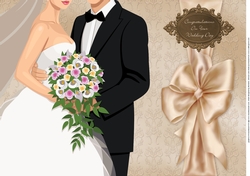A4 Bride & Groom Wedding Day Card
