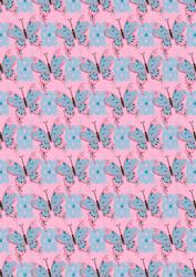 Pink and Blue Butterfly Background