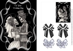 Gothic Wedding Day Card with Gift Tag