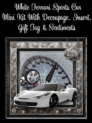 White Ferrari Sports Car 8x8 Mini Kit
