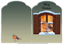 Christmas Robin Scalloped Top Quick Card