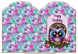 Cute Owl Scalloped Top Quick Card 1