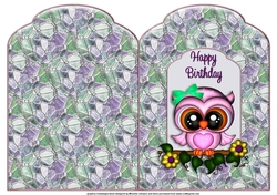 Cute Owl Scalloped Top Quick Card 2