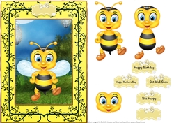 Bee Happy A5 Card Front
