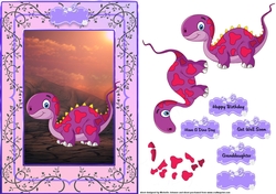 Dino Day Birthday A5 Card Front