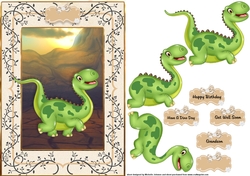 Dino Day Birthday A5 Card Front 1