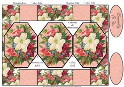 Vintage Lily Bouquet Octagon Pop-up Card
