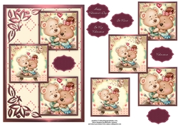 Bear Hugs Three Square Quick Card