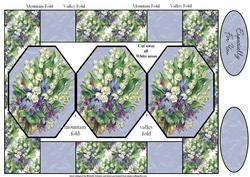 Vintage Snowdrops Bouquet Octagon Pop-up Card