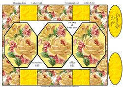 Vintage Yellow Rose Octagon Pop-up Card