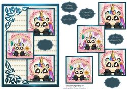 Im A Pandacorn Three Square Quick Card