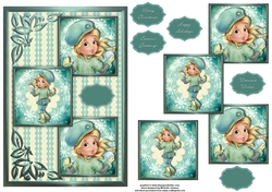 Snowball Fight Three Square Quick Card