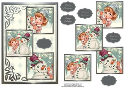 My Snowman Three Square Quick Card
