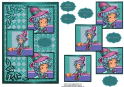 Bewitched Night Three Square Quick Card