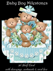 Baby Boy Milestones 3D Shelf Card Kit With Card Box