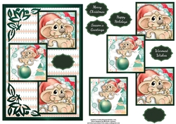 Running For Christmas Three Square Quick Card