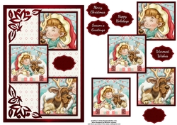 We Are Santa And Rudolph Three Square Quick Card
