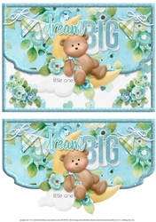 Dream Big Boy Fancy Edge Faux Envelope Card