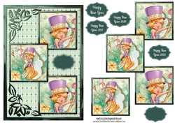 Happy New Year Three Square Quick Card